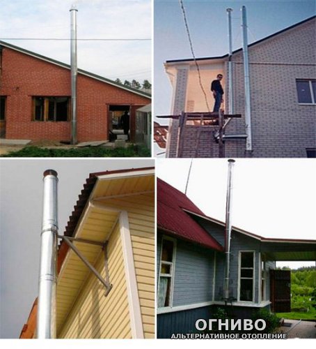 Варианты наружных коренных трубных стояков